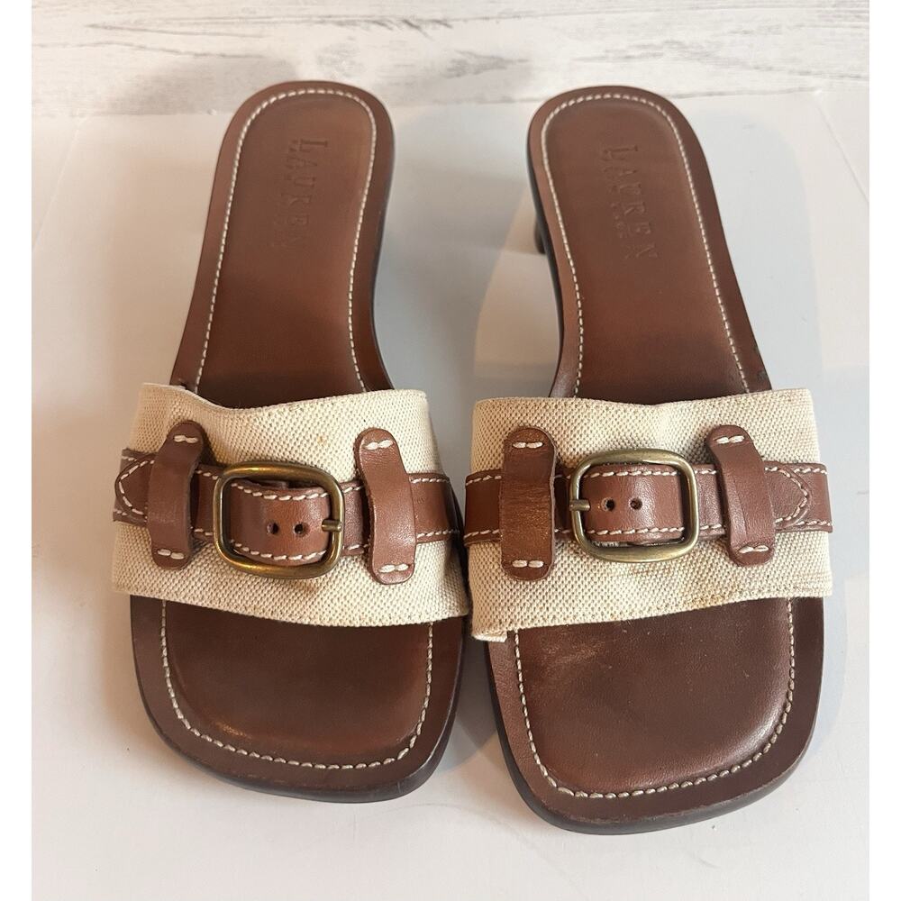 Vintage Lauren Ralph Lauren Brielle Slides Sandals, Ladies Size 6B - Picture 2 of 8